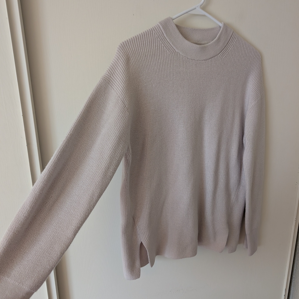 lululemon athletica Womens 6 Gray Merino Wool Blend Ribbed Crewneck Sweater - Picture 4 of 7